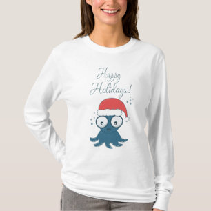 zeichn des niedlichen Cartoon-Blauktopus T-Shirt