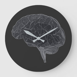 Zeichn des Polygonalen Gehirns - Neuronales Netzwe Große Wanduhr