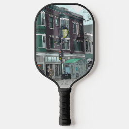 Zeichn des Stadtzentrums von Madison, Wisconsin Pickleball Schläger