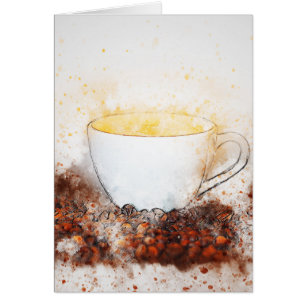 Zeichn einer Kaffeepause unter den Kaffeebohnen