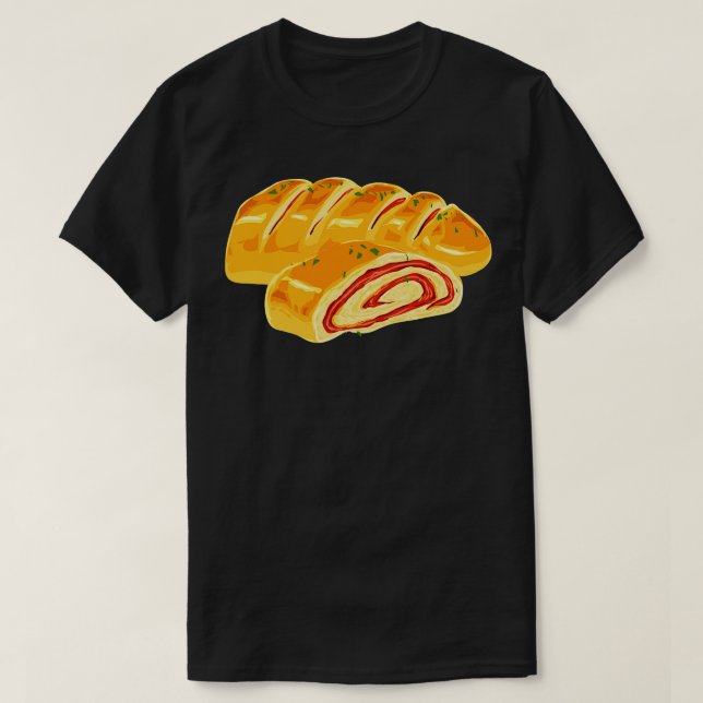 Zeichn einer Pizza Stromboli T-Shirt (Design vorne)