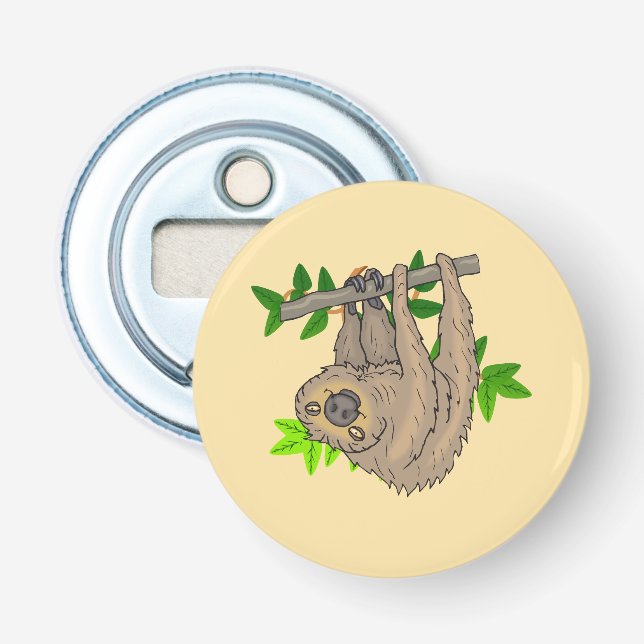 Zeichn einer sich auf den Kopf stellenden Zeitspan Flaschenöffner (Vorderseite)