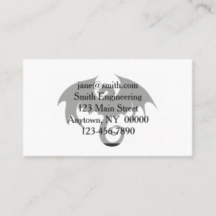 Zeichn einer Silhouette mit schwarzem Drachen Visitenkarte