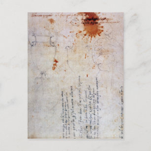 Zeichn einer Urne und Abbildung mit Anmerkungen Postkarte