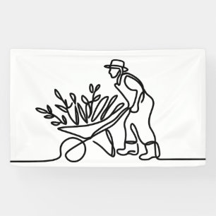 zeichn eines Bauern oder Gärtners Banner