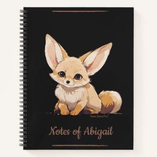 Zeichn eines Fennec, Desert Fox, im Cartoon Stil Notizbuch