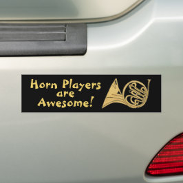 Zeichn eines französischen Horns - Horn-Spieler si Autoaufkleber