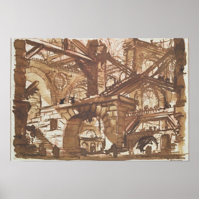 Zeichn eines imaginären Gefängnisses Poster (Vorne)