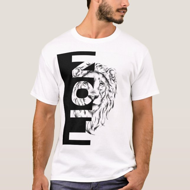 Zeichn eines Löwenkopfes T-Shirt (Vorderseite)