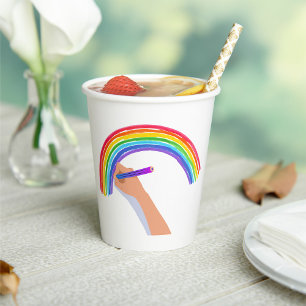 Zeichn eines Regenbogens Pappbecher