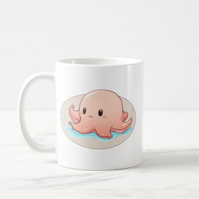 Zeichn eines rosa Babytopus Kaffeetasse (Links)