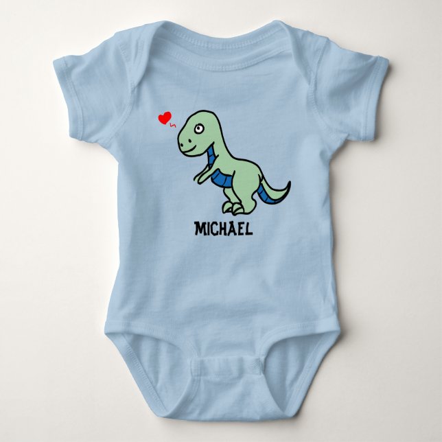 Zeichn eines T-Rex Baby Bodysuit Baby Strampler (Vorderseite)