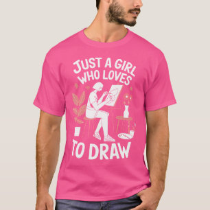 Zeichn einfach nur ein Mädchen, das Lieben hat, Kü T-Shirt