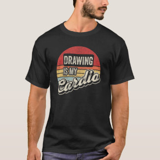 Zeichn ist mein Cardio Retro Sketch Pencil Künstle T-Shirt