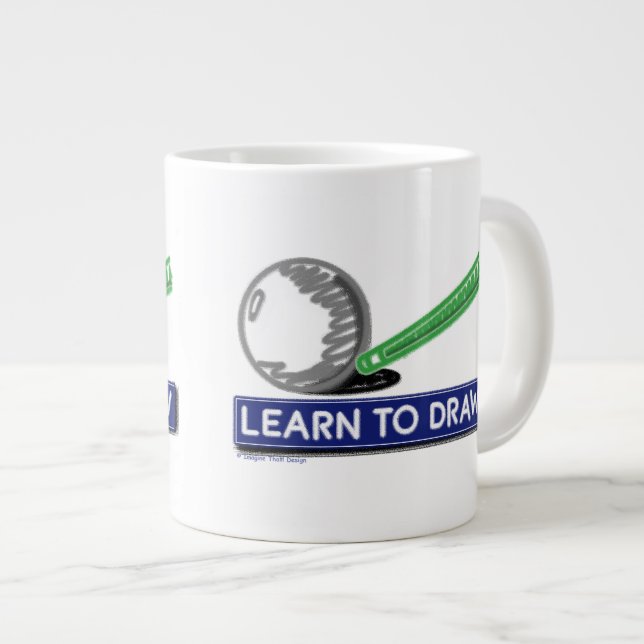 Zeichn lernen Jumbo-Tasse (Vorderseite Rechts)