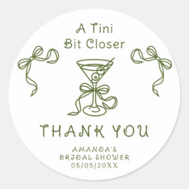 Zeichn Martini Danke Brautparty Runder Aufkleber