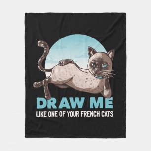 Zeichn mir wie eine deiner französischen Girls Cat Fleecedecke