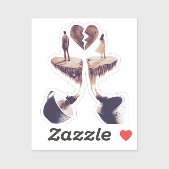 Zeichn mit Kaffee zeichnend Aufkleber (Blatt)