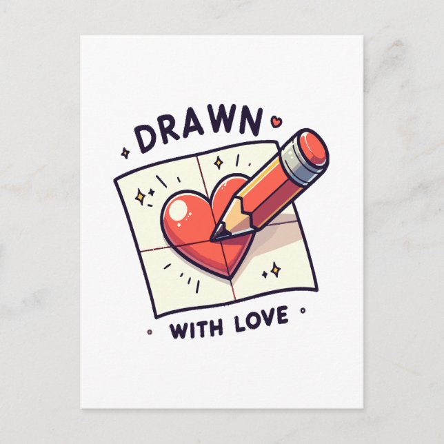 Zeichn mit Liebe Postkarte (Vorderseite)
