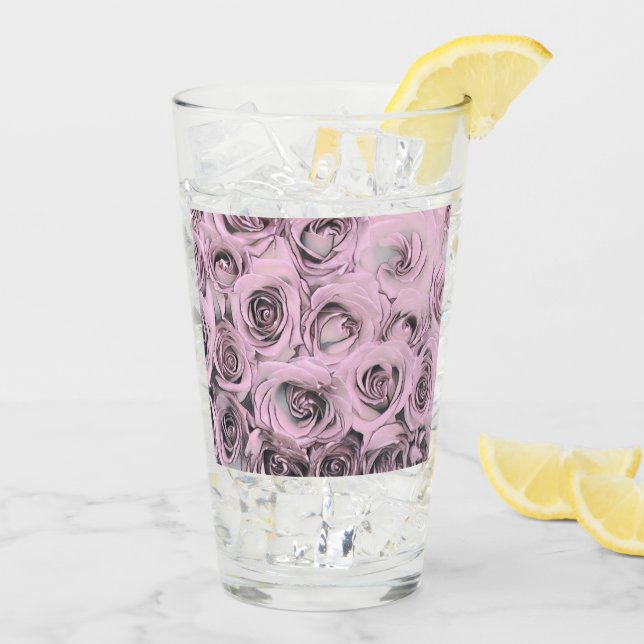 Zeichn von rosa Rosen Glas (Rückseite Ice)