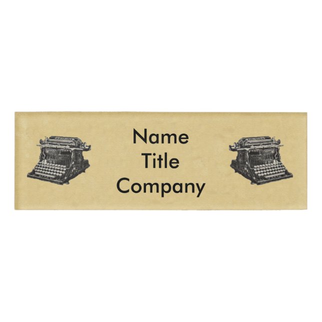 Zeichn von Schreibmaschinen der schwarzen alten Ze Namenschild (Vorderseite)