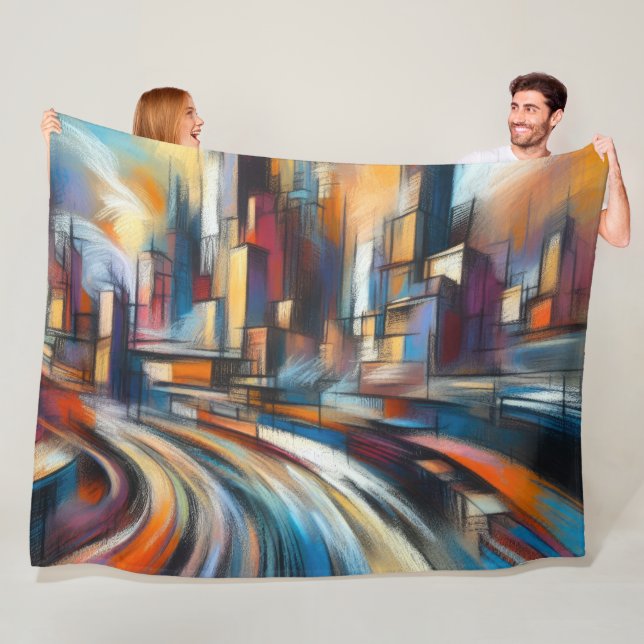 Zeichne, Abstrakte, moderne Stadtbilder Fleecedecke (Beispiel)