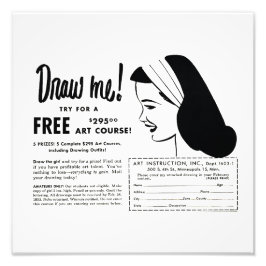 Zeichne mich - Vintage Art School Zeichnungswettbe Fotodruck