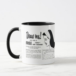 Zeichne mich - Vintage-Kunstschule Zeichenwettbewe Tasse