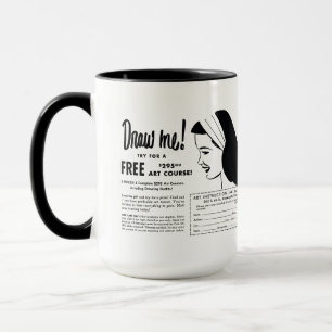 Zeichne mich - Vintage-Kunstschule Zeichenwettbewe Tasse