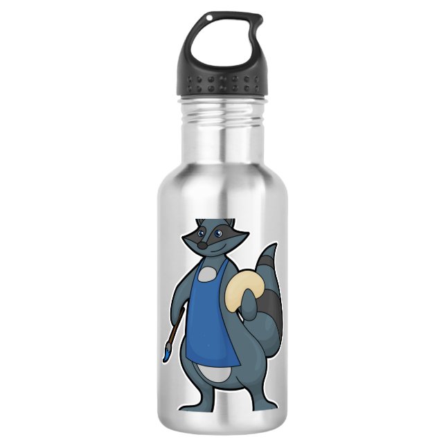 Zeichnen als Maler mit Pinsel Edelstahlflasche (Vorderseite)