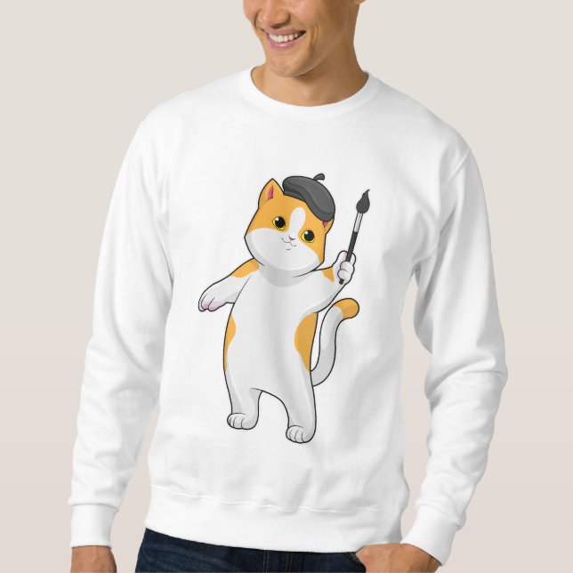 Zeichnen als Maler mit Pinsel Sweatshirt (Vorderseite)