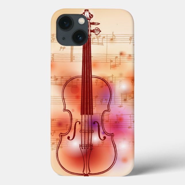 Zeichnen auf Watercolorhintergrund der Violine Case-Mate iPhone Hülle (Rückseite)