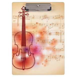 Zeichnen auf Watercolorhintergrund der Violine Klemmbrett