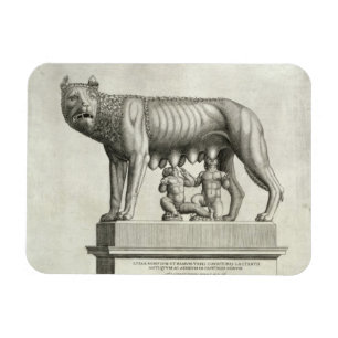 Zeichnen der Etruscan Bronze des Siewolf suc Magnet