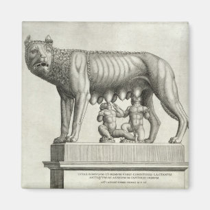 Zeichnen der Etruscan Bronze des Siewolf suc Magnet