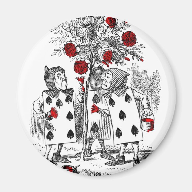 Zeichnen der Rose rot Magnet (Vorne)