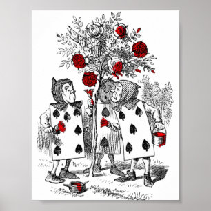 Zeichnen der Rose rot Poster