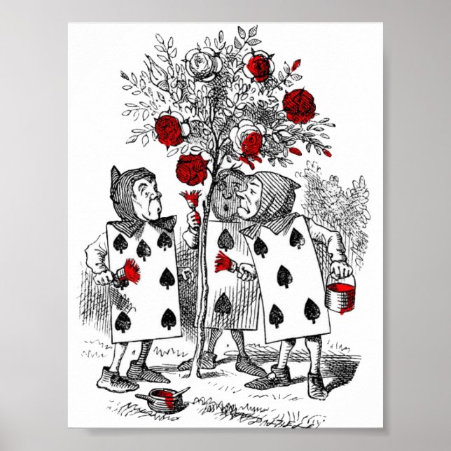 Zeichnen der Rose rot Poster (Vorne)