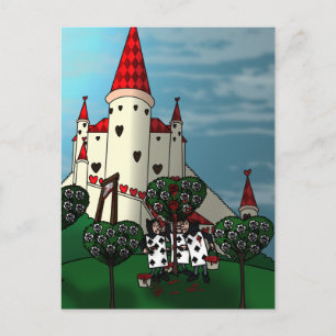 Zeichnen der roten Postkarte der Rose