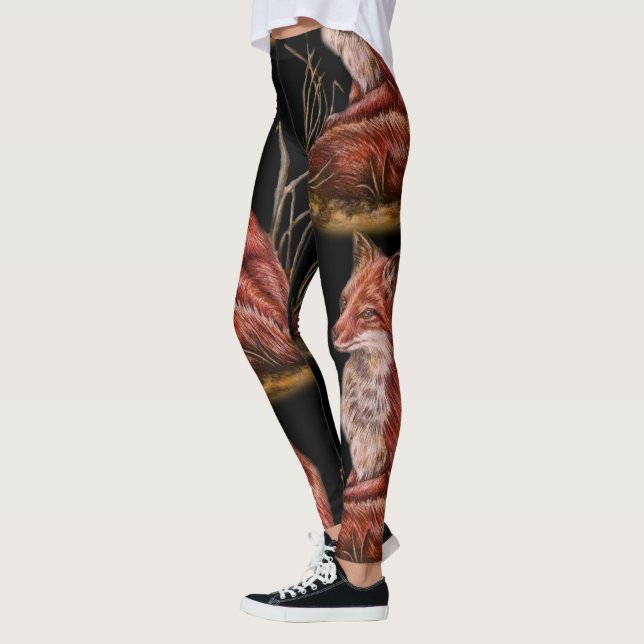 Zeichnen der roter Fox-Tier-Kunst Leggings (Links)