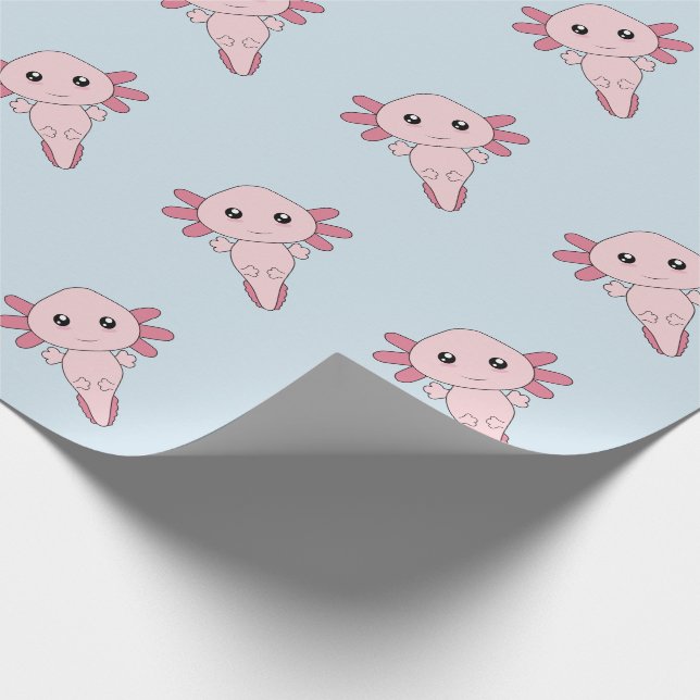 Zeichnen des coolen rosa Axolotl Geschenkpapier (Ecke)