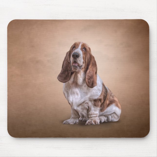 Zeichnen des lustigen Dachshund-Jagdhundhundes Mousepad (Vorne)