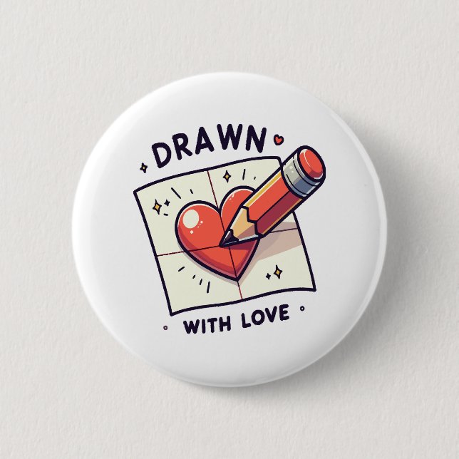 Zeichnen mit Liebe Button (Vorderseite)