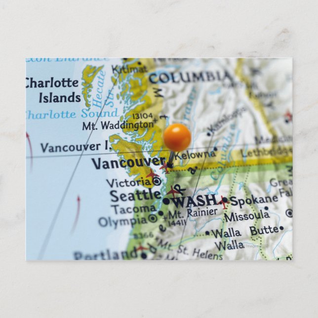 Zeichnen Sie das Button auf, das auf Vancouver, Postkarte (Vorderseite)