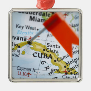 Zeichnen Sie das Button auf, das in Havana, Kuba Silbernes Ornament
