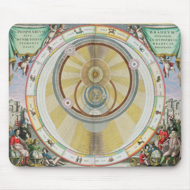 Zeichnen Sie das Zeigen Tycho Brahes von System Mousepad (Vorne)