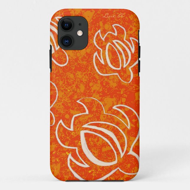 Zeichnen Sie ein orange Honu Case-Mate iPhone Hülle (Rückseite)