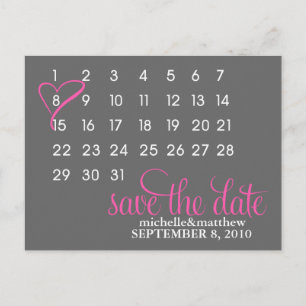 Zeichnen Sie Ihren Kalender Hochzeit speichern Sie Ankündigungspostkarte