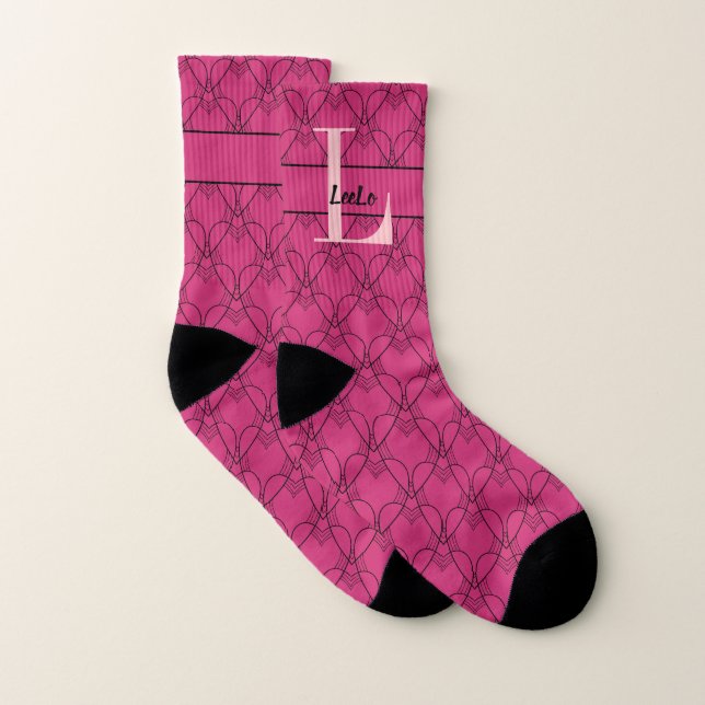 Zeichnen Sie Monogramm und benennen Sie ein benutz Socken (Paar)