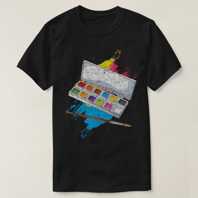 Zeichnen von Kunstmalerei Doodling Paint Palette A T-Shirt (Design vorne)